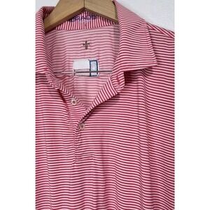 B Draddy Shirt Men L Sport Polo Jimmy Performance Stretch Flex USA Stripe Golf